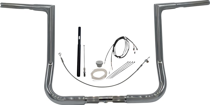 FAT BAGGERS INC. 1-1/4" EZ Install Flat Top Handlebar Kit - 14" - Chrome 719014