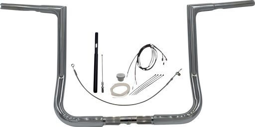FAT BAGGERS INC. 1-1/4" EZ Install Flat Top Handlebar Kit - 14" - Chrome 719014
