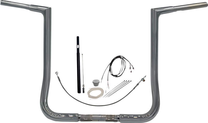 FAT BAGGERS INC. 1-1/4" EZ Install Flat Top Handlebar Kit - 16" - Chrome 719016