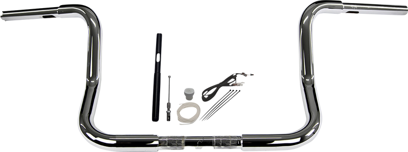 FAT BAGGERS INC. 1-1/4" EZ Install Round Top Handlebar Kit - 12" - Chrome 919412