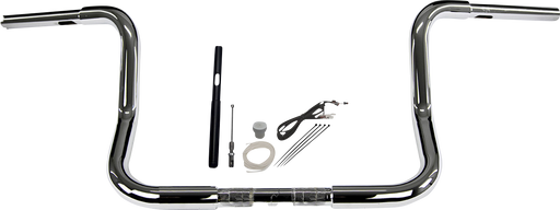 FAT BAGGERS INC. 1-1/4" EZ Install Round Top Handlebar Kit - 12" - Chrome 919412