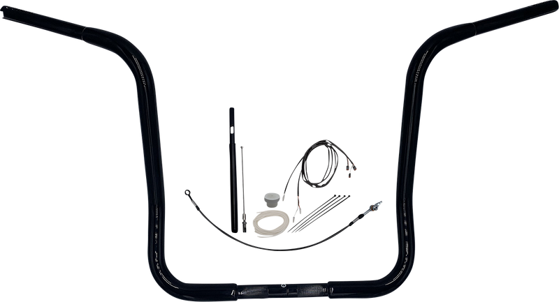 FAT BAGGERS INC. 1-1/4" EZ Install Round Top Handlebar Kit - 16" - Black 919416-B