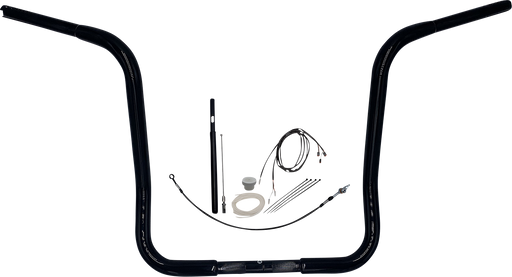 FAT BAGGERS INC. 1-1/4" EZ Install Round Top Handlebar Kit - 16" - Black 919416-B