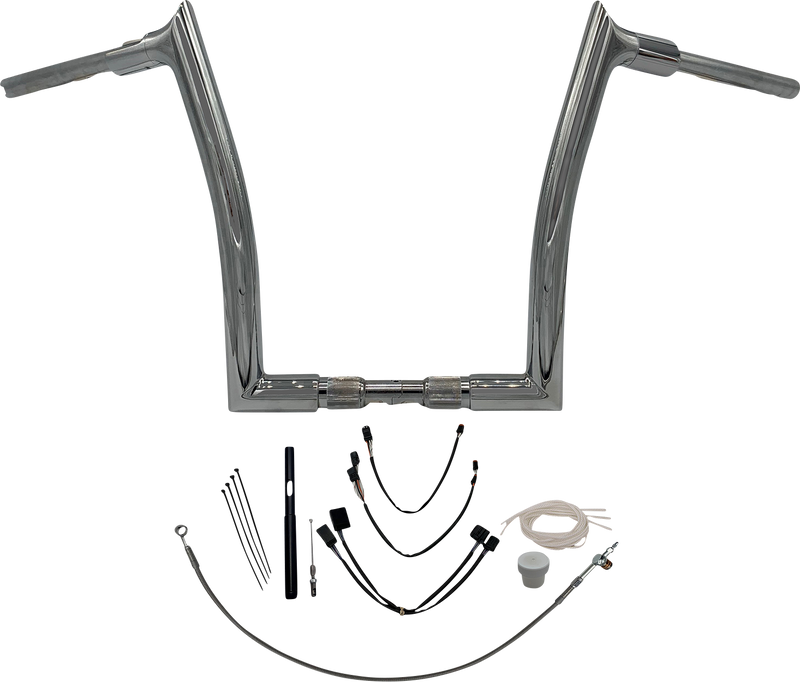 FAT BAGGERS INC. 1-1/2" EZ Install Pointed Top Handlebar Kit - 14" - Chrome 819614