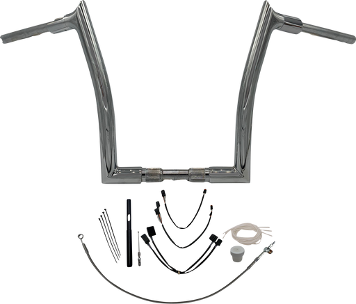 FAT BAGGERS INC. 1-1/2" EZ Install Pointed Top Handlebar Kit - 14" - Chrome 819614
