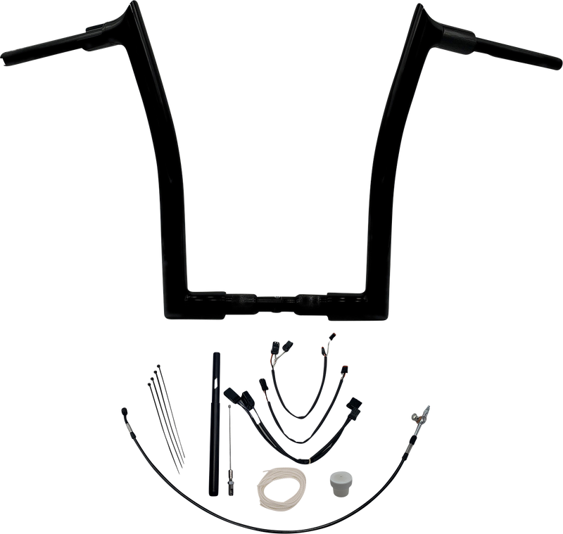 FAT BAGGERS INC. 1-1/2" EZ Install Pointed Top Handlebar Kit - 16" - Black 819616-B