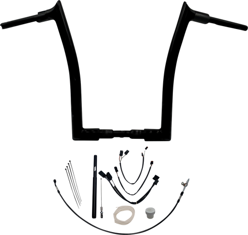 FAT BAGGERS INC. 1-1/2" EZ Install Pointed Top Handlebar Kit - 16" - Black 819616-B