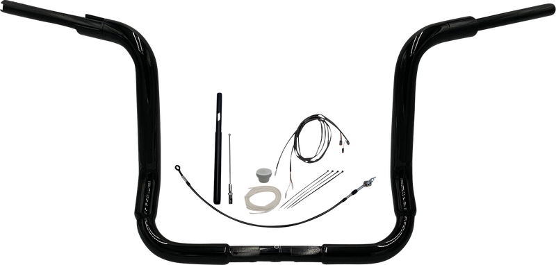 FAT BAGGERS INC. 1-1/2" EZ Install Rounded Top Handlebar Kit - 14" - Black 819414-B