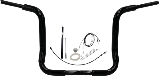 FAT BAGGERS INC. 1-1/2" EZ Install Rounded Top Handlebar Kit - 14" - Black 819414-B