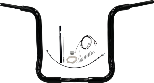 FAT BAGGERS INC. 1-1/2" EZ Install Rounded Top Handlebar Kit - 16" - Black 819416-B