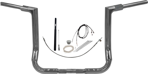 FAT BAGGERS INC. 1-1/2" EZ Install Flat Top Handlebar Kit - 14" - Chrome 619014