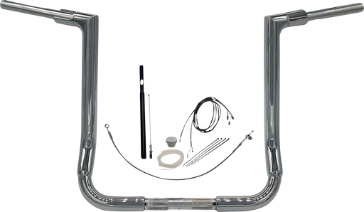 FAT BAGGERS INC. 1-1/2" EZ Install Flat Top Handlebar Kit - 16" - Chrome 619016