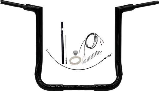 FAT BAGGERS INC. 1-1/2" EZ Install Flat Top Handlebar Kit - 16" - Black 619016-B