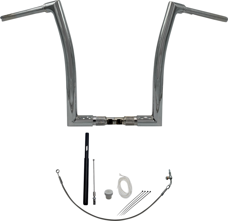 FAT BAGGERS INC. 1-1/2" EZ Install Flat Top Handlebar Kit - 16" - Chrome 619916