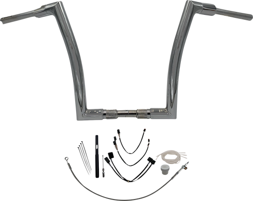 FAT BAGGERS INC. 1-1/2" EZ Install Flat Top Handlebar Kit - 14" - Chrome 619614