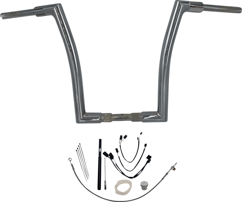 FAT BAGGERS INC. 1-1/2" EZ Install Flat Top Handlebar Kit - 16" - Chrome 619616