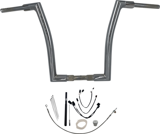 FAT BAGGERS INC. 1-1/2" EZ Install Flat Top Handlebar Kit - 16" - Chrome 619616