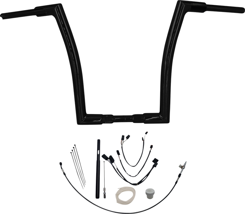 FAT BAGGERS INC. 1-1/2" EZ Install Flat Top Handlebar Kit - 16" - Black 619616-B