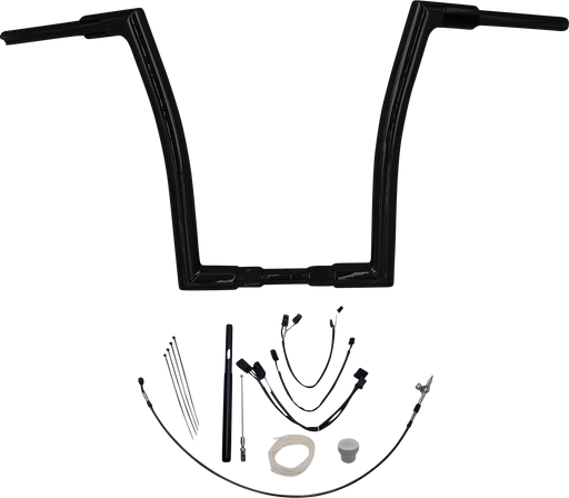 FAT BAGGERS INC. 1-1/2" EZ Install Flat Top Handlebar Kit - 16" - Black 619616-B