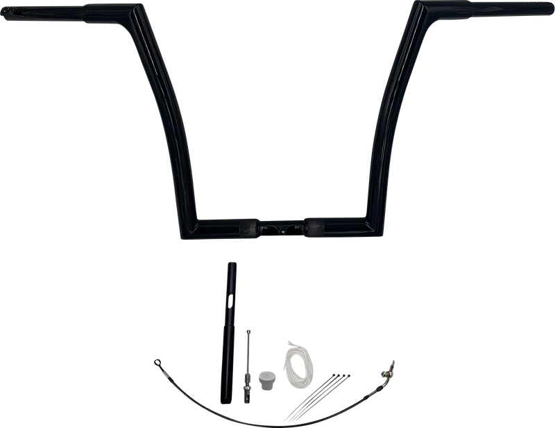 FAT BAGGERS INC. 1-1/4" EZ Install Flat Top Handlebar Kit - 14" - Black 719914-B