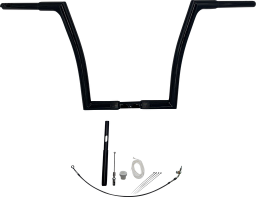 FAT BAGGERS INC. 1-1/4" EZ Install Flat Top Handlebar Kit - 14" - Black 719914-B