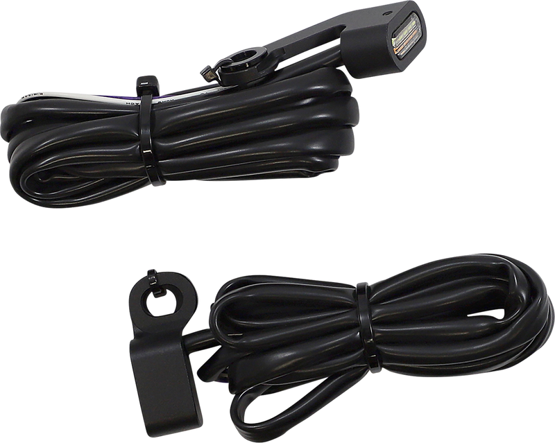 DRAG SPECIALTIES LED Handlebar Marker Lights - White/Amber - Clear Lens - Black