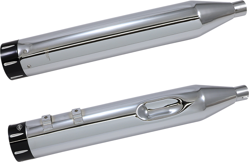 S&S CYCLE El Dorado Dual Exhaust System - Chrome - Black Tracer