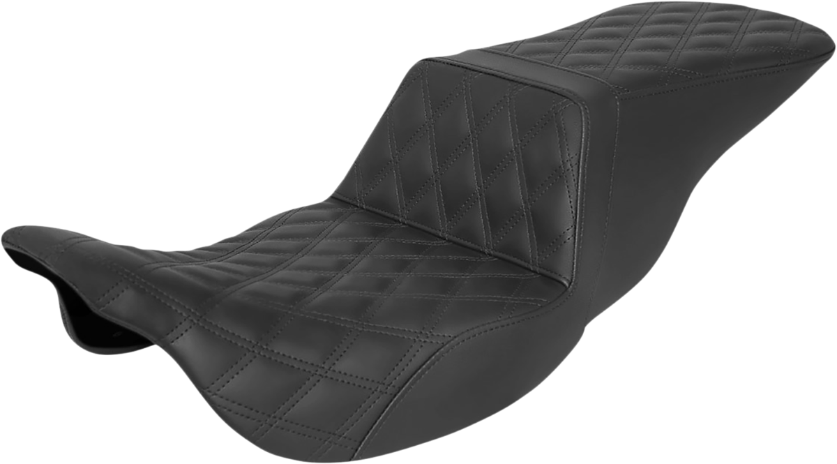 SADDLEMEN Tour Step-Up Seat - Full Lattice Stitch - Black - '08-'22 TOURING