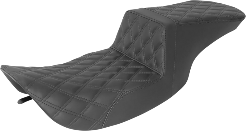 SADDLEMEN Tour Step-Up Seat - Full Lattice Stitch - Black - Touring '97-'07