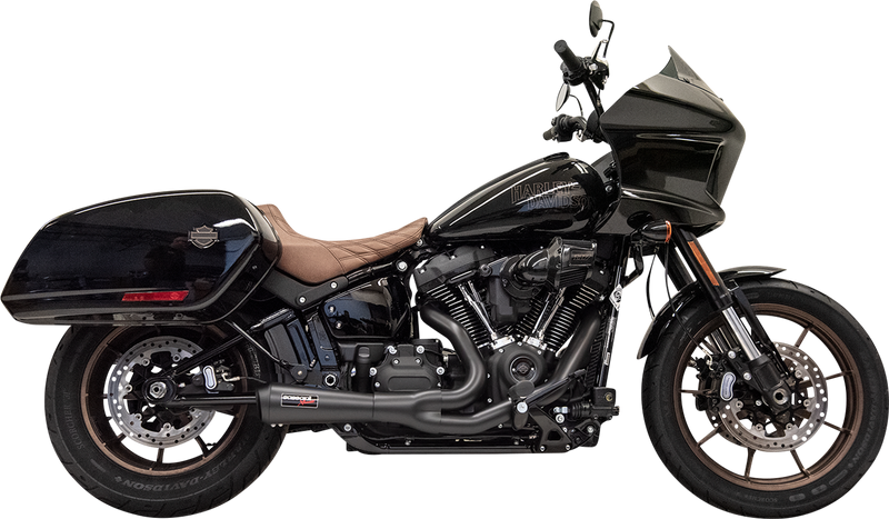BASSANI XHAUST The Ripper Short Road Rage 2-into-1 Exhaust System - Black - 18'-22' SOFTAIL MODELS