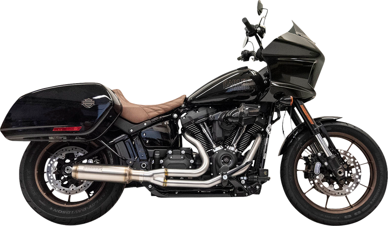 BASSANI XHAUST 2-into-1 Stainless Exhaust System with 4" Super Bike Muffler - '18-'24 SOFTAIL MODELS