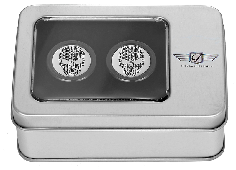 FIGURATI DESIGNS Docking Covers - American Flag Skull - Contrast Cut - Black FD27-DC-2730-BK