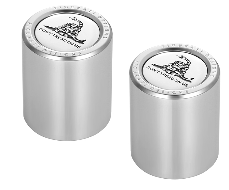 FIGURATI DESIGNS Docking Covers - Don't Tread On Me - Silver FD40-DC-2730-SS