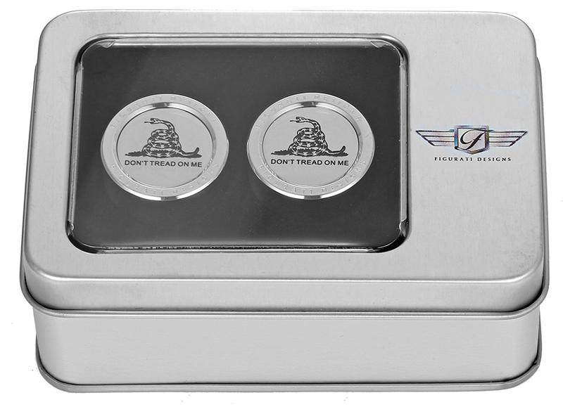 FIGURATI DESIGNS Docking Covers - Don't Tread On Me - Silver FD40-DC-2730-SS