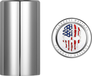 FIGURATI DESIGNS Docking Covers - Red/White/Blue American Flag Skull - Long - Silver FD24-DC-2545-SS