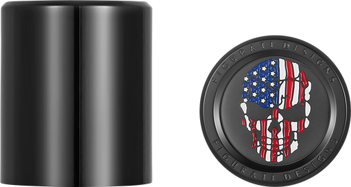 FIGURATI DESIGNS Docking Covers - Red/White/Blue American Flag Skull - Short - Black FD25-DC-2530-BK