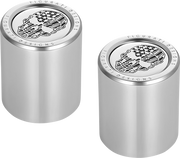 FIGURATI DESIGNS Docking Covers - American Flag Skull - Short - Contrast Cut - Silver FD27-DC-2530-SS