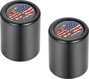 FIGURATI DESIGNS Docking Covers - Red/White/Blue American Flag Skull - Short - Black FD25-DC-2530-BK