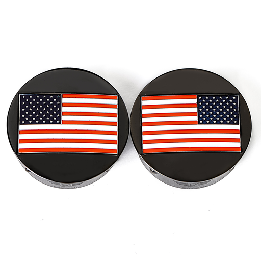 FIGURATI DESIGNS Swing Arm Covers - American Flag - Custom - Reversed - Black FD21R-AF-BK
