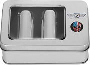 FIGURATI DESIGNS Docking Covers - Red/White/Blue American Flag Skull - Long - Silver FD24-DC-2545-SS