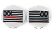 FIGURATI DESIGNS Swing Arm Covers - Red Line American Flag - Custom - Reversed FD73-AFRL-SS