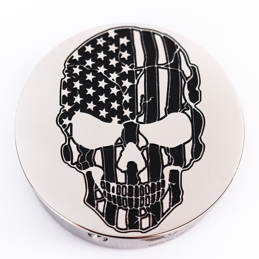FIGURATI DESIGNS Swing Arm Covers - Contrast Cut - American Flag Skull - Custom FD27-SS-SKUL-CC