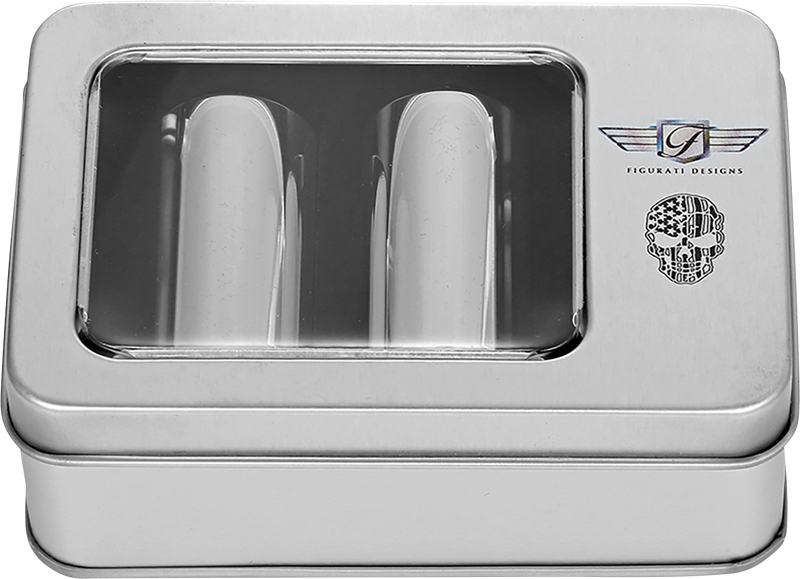 FIGURATI DESIGNS Docking Covers - American Flag Skull - Contrast Cut - Silver FD27-DC-2545-SS