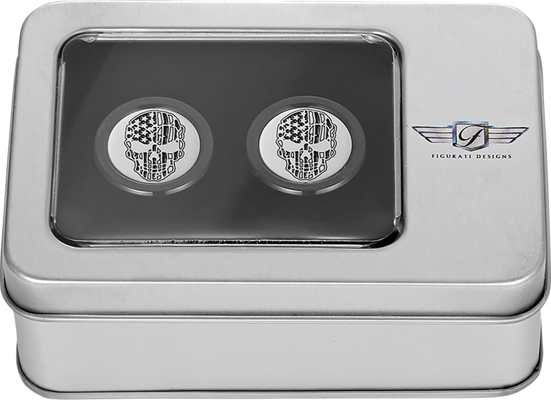FIGURATI DESIGNS Docking Covers - American Flag Skull - Short - Contrast Cut - Black FD27-DC-2530-BK
