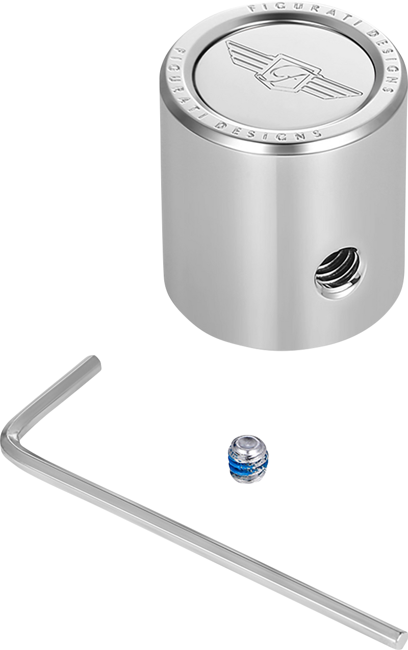 FIGURATI DESIGNS Heel-Toe Shifter Cover - Logo - Stainless Steel FD01-HTSC-SS