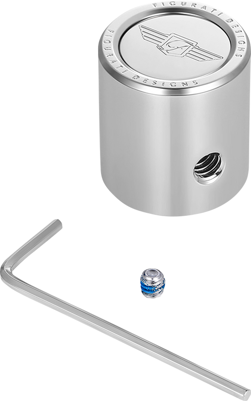 FIGURATI DESIGNS Heel-Toe Shifter Cover - Logo - Stainless Steel FD01-HTSC-SS