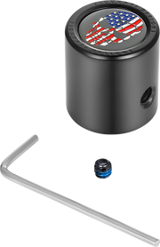 FIGURATI DESIGNS Heel-Toe Shifter Cover - American Flag Skull - Red/White/Blue/Black FD25-HTSC-BLK