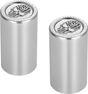 FIGURATI DESIGNS Docking Covers - American Flag Skull - Contrast Cut - Silver FD27-DC-2545-SS