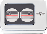 FIGURATI DESIGNS Swing Arm Covers - Red Line American Flag - Custom - Reversed FD73-AFRL-SS