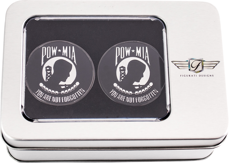 FIGURATI DESIGNS Swing Arm Covers - POW MIA - Custom - Black FD55-POW-BLK